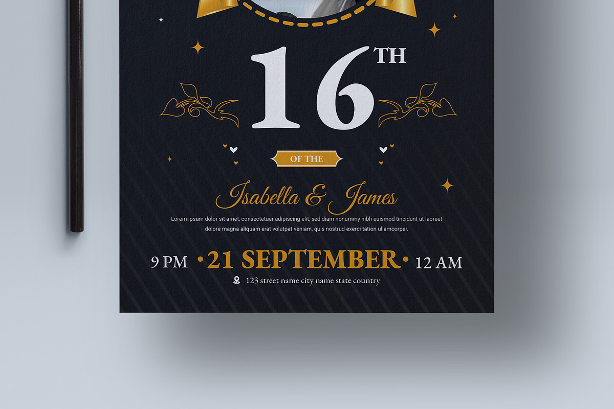Wedding Anniversary Invitation Flyer, a Flyer Template by MightyDesign (Photo 3 of 8)