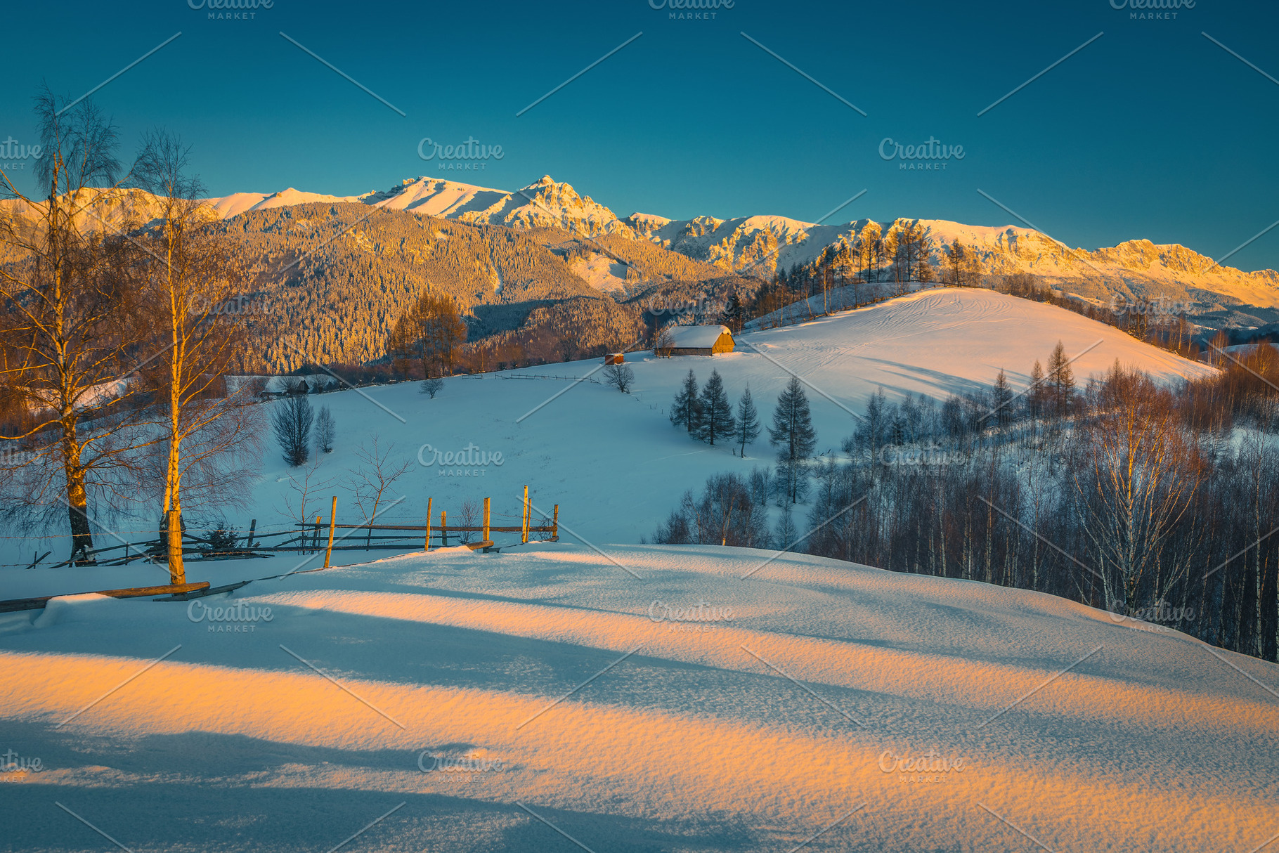 Amazing winter landscape at sunset, a Nature Photo by Alpine Dreams