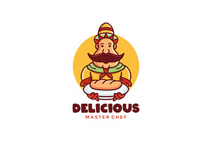 Mascot Chef Logo Vintage Vector, a Branding & Logo Template by majesticlogo