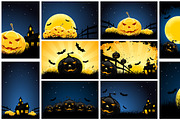 Halloween Backgrounds Set, an Illustration by PictureInStock (Thumbnail 2 of 3)
