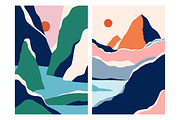 Abstract nature landscapes cards set, a Decorative Illustration by Good Studio (Thumbnail 7 of 34)