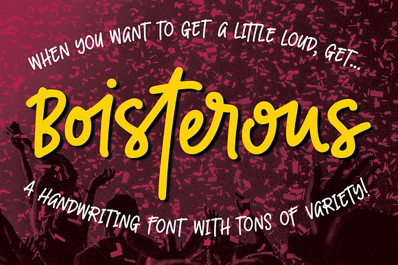 Boisterous! A casual writing font preview 8