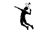60 Badminton Player Smash Silhouette, a Person Illustration by Amazin_art (Thumbnail 3 of 26)