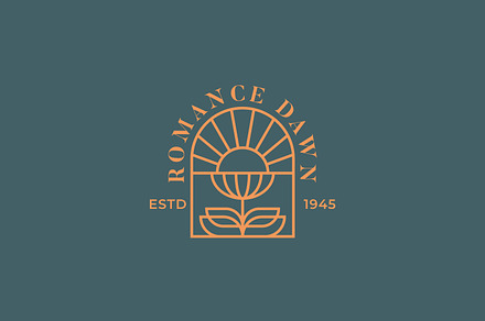 Sun and Flower Vintage Badge Logo, a Branding & Logo Template by Signatoro