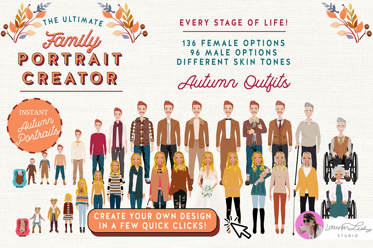 Portrait Creator Fall Outfits Family, a Person Illustration by Lauren Lesley Studio (Photo 12 of 18)