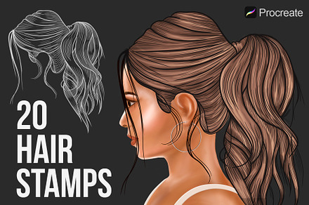 Hairstyle Stamp Brushes (Procreate)