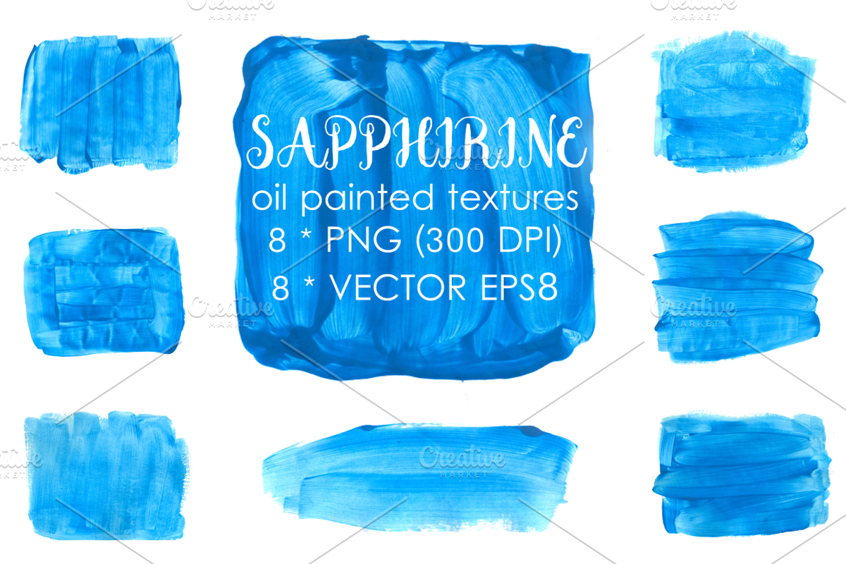 Blue oil  painted textures clip art, a Texture Graphic by mcherevan (Photo 1 of 3)