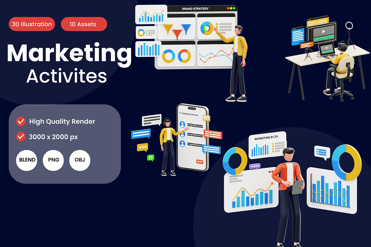 Marketing Activities 3D Illustration, a 3D by novia99design (Photo 1 of 6)