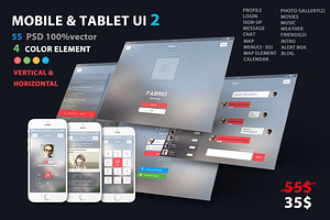 Mobile and Tablet UX UI kit 2