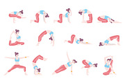 42 Funny Yoga Poses, a Healthcare Illustration by muratkalkavan (Thumbnail 4 of 4)