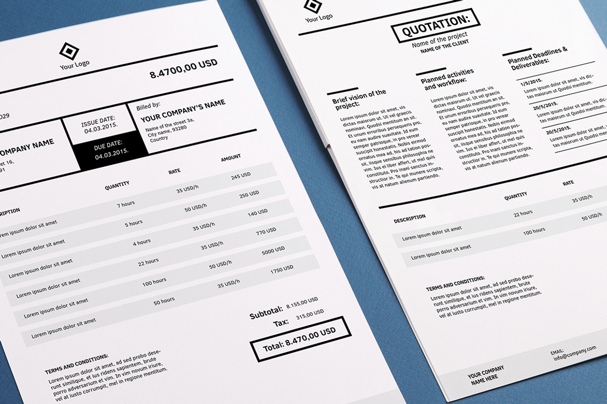 Invoicing Template (InDesign), a Stationery Template by Design Shop (Photo 2 of 5)