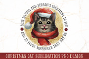 Christmas Cat Sublimation Bundle, an Animal Illustration by RossiGalleria (Thumbnail 6 of 11)