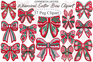 Whimsical Easter Bow Clipart Bundle, an Illustration by designcity5