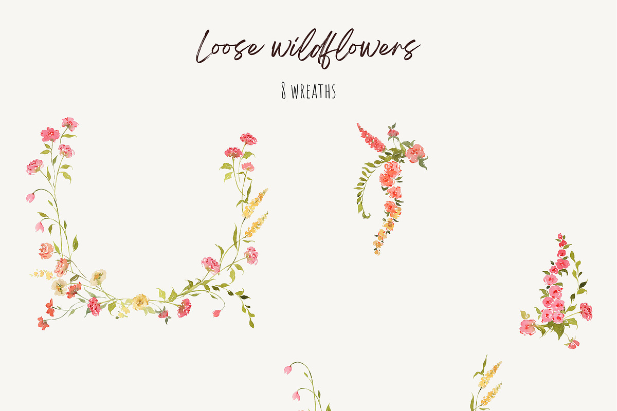 Loose wildflowers - watercolor set, an Illustration by Bruna Illustrates (Photo 4 of 6)
