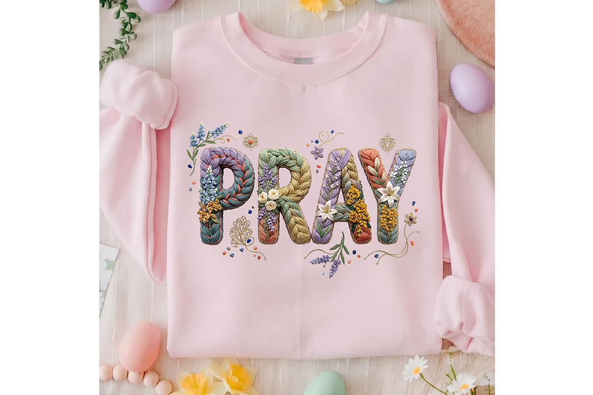 Faux Yarn Pray Png Floral Christian, an Illustration by Designking (Photo 4 of 6)