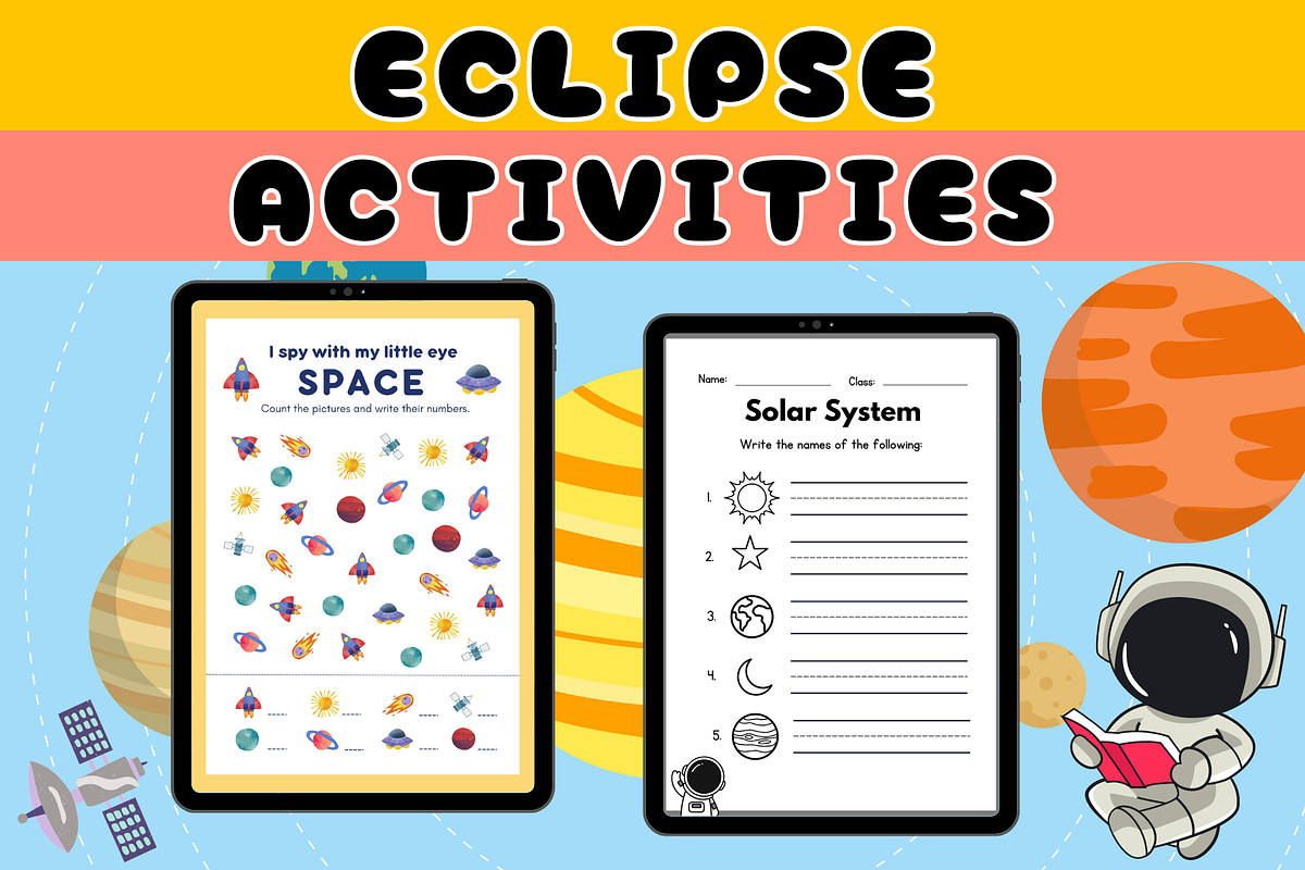 Solar Eclipse Activities Pages, a Templates & Theme by Premium Digital Templates (Photo 1 of 3)
