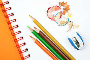 Pencils and sharpener, a School & Education Photo by BOOCYS