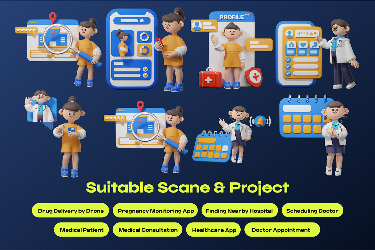 Online Medical 3D Character, a Characters & Person 3D Model by orenjidesign (Photo 4 of 8)