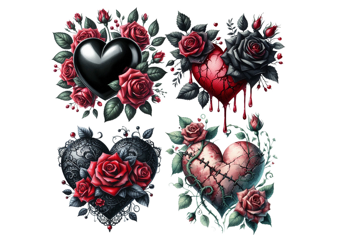 Gothic Floral Heart Clipart, an Illustration by Designworld (Photo 5 of 6)