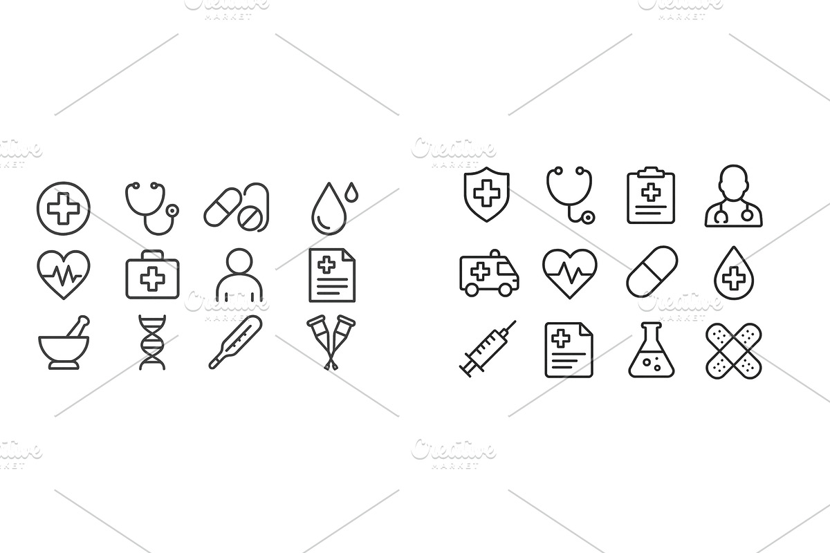 Collection of minimalist healthcare, a Healthcare Illustration by ZinetroN