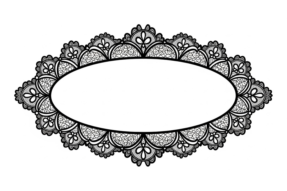 Vintage Lace Oval Frame Bundle, an Illustration by yasushie (Photo 16 of 30)