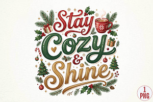 Stay Cozy & Shine Christmas PNG