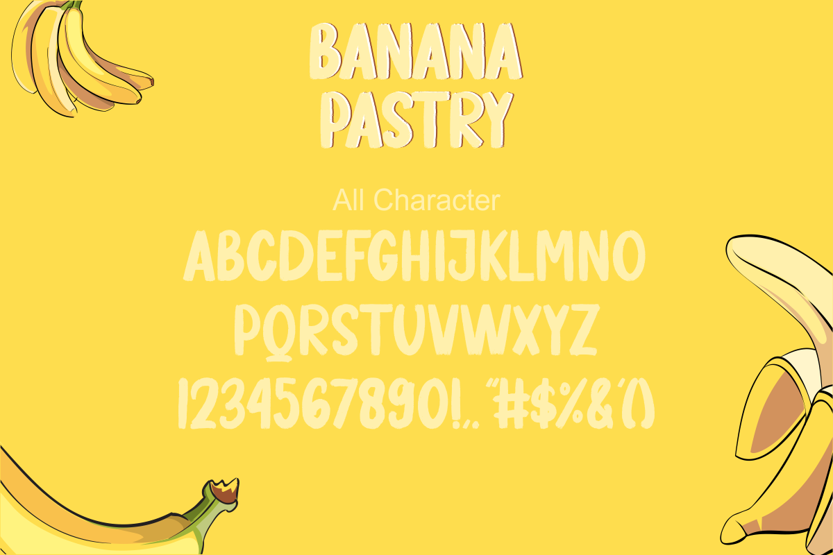 Banana Pastry - Brush Display Font, a Font by Fikryal Studio (Photo 8 of 8)