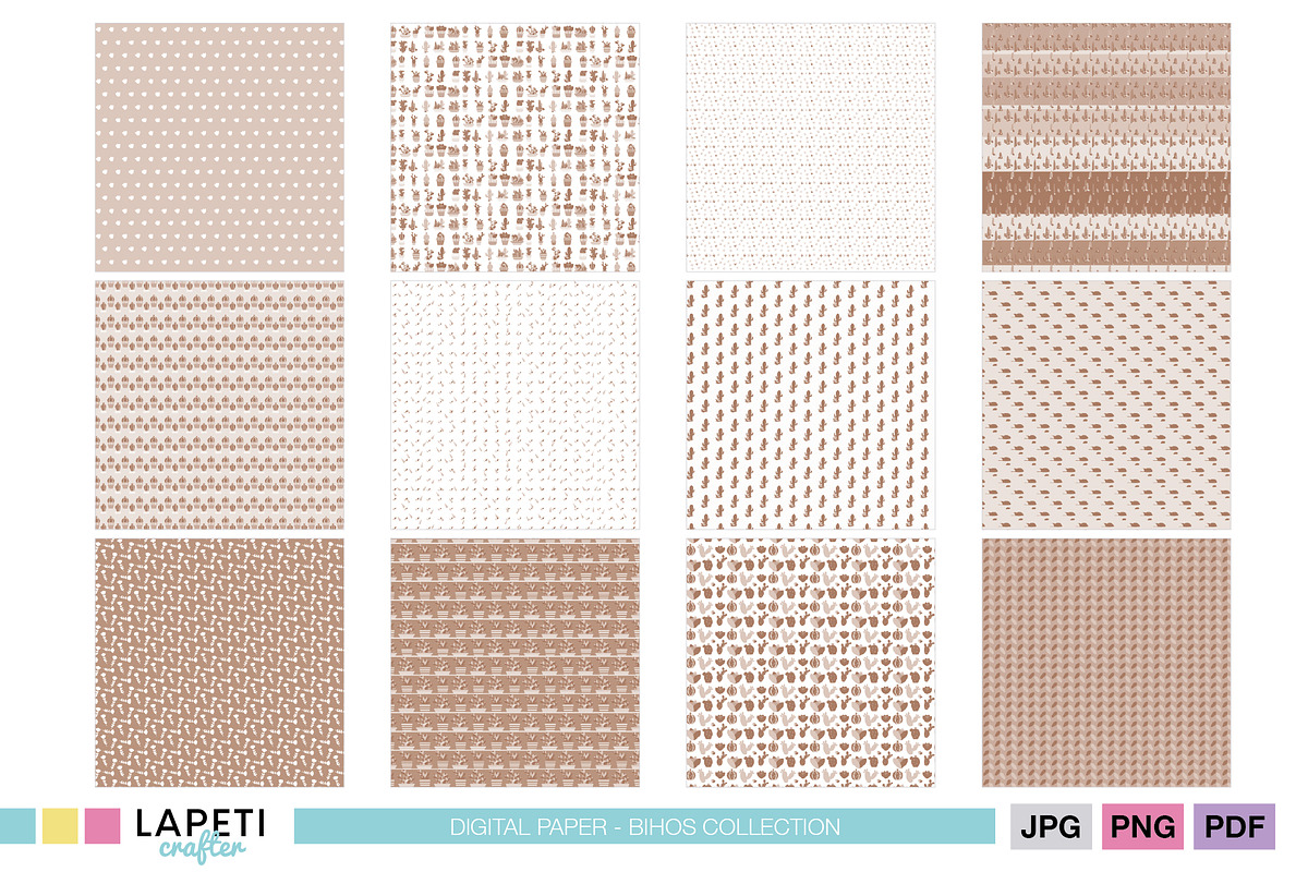 Earthy Cactus Printable Paper, a Pattern Graphic by Lapeticrafter (Photo 2 of 5)