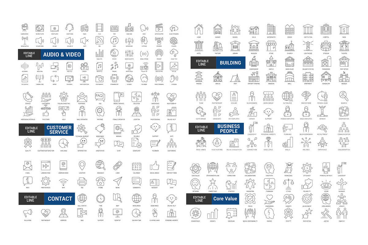 Ultimate bundle Icon set – 2,000+, an Outline Icon by Icons (Photo 7 of 9)