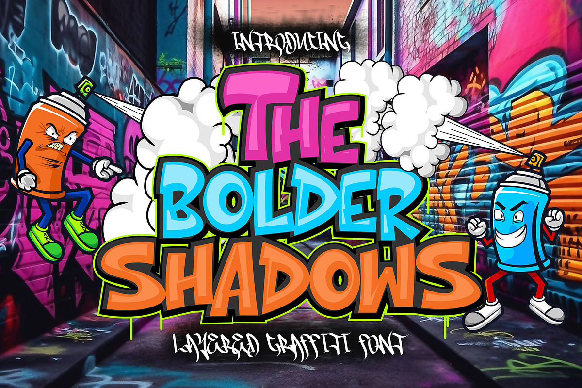 The Bolder Shadows - 3d Layered Font, a Font by asfgraphics (Photo 1 of 8)