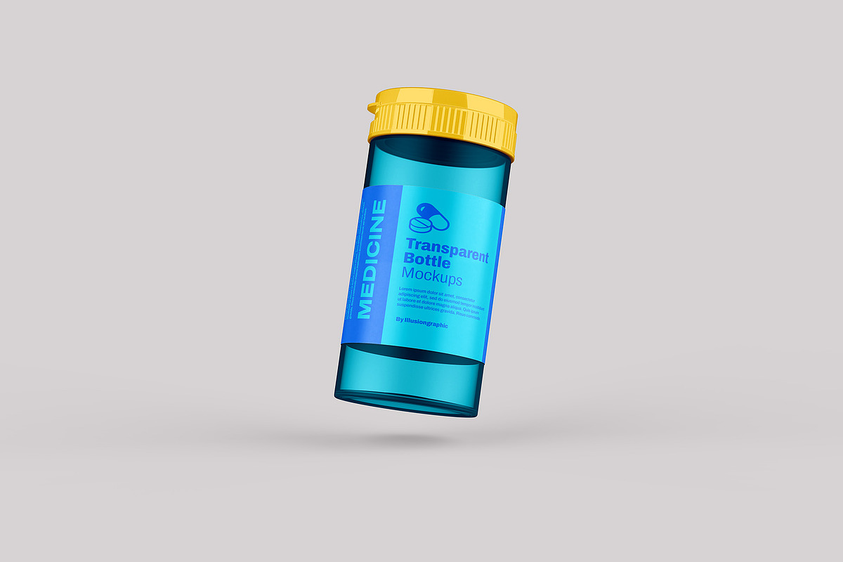 Transparent Plastic Bottle Mockup, a Product Mockup by Illusiongraphic (Photo 4 of 20)