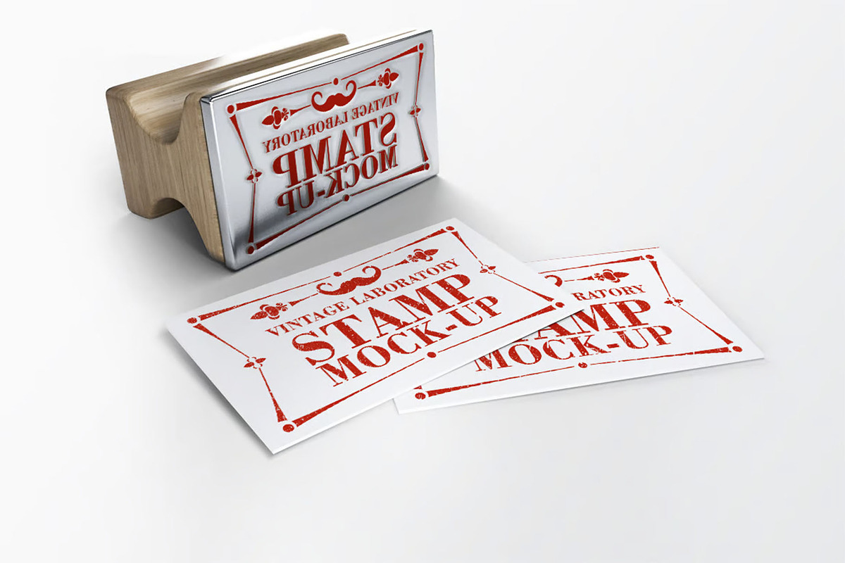Stamp Business Card Mock-Up, an Advertising Mockup by DesignRushMarket (Photo 6 of 9)