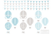 Soft Blue Hot Air Balloons, an Illustration by Amanda Ilkov (Thumbnail 4 of 5)