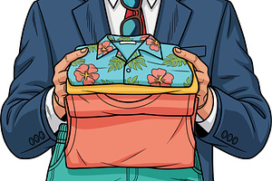 Happy Man in Suit Holding His Vacati, a Photo by angellodeco