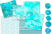 Watercolor Turquoise Elements, an Illustration by Li Zamperini (Thumbnail 2 of 2)