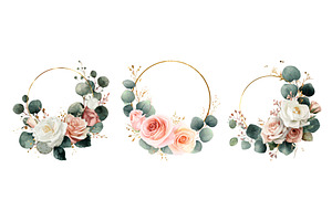 Watercolor floral frame. Flowers, an Illustration by Stock-Smart-Start