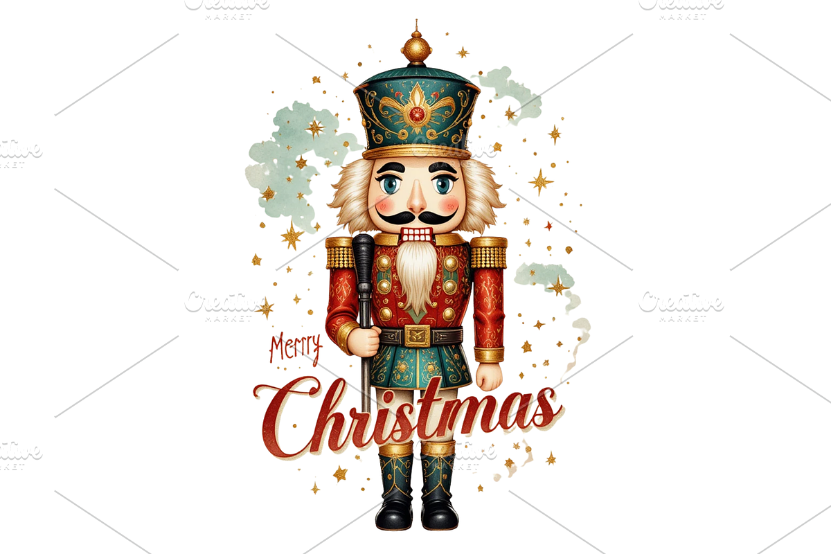 Nutcracker Christmas Sublimation, a Seasonal Illustration by Creative design (Photo 2 of 6)
