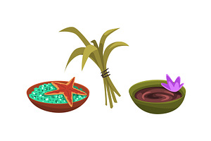 Bath Crystals or Salt in Bowl and, an Object Illustration by TopVectors