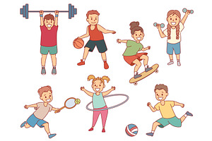 Cute young athletes. Different, a Sport Illustration by YummyBuum