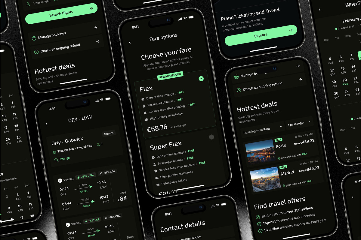 Aviatto -Flight Booking Mobile UI/UX, an UI Kit Template by Base Design Studio (Photo 3 of 4)