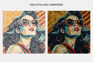 Multi Shape Mosaic Photoshop Action