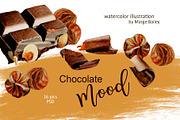 Chocolate Mood Watercolor pack, a Food Illustration by Marge Art (Thumbnail 1 of 2)