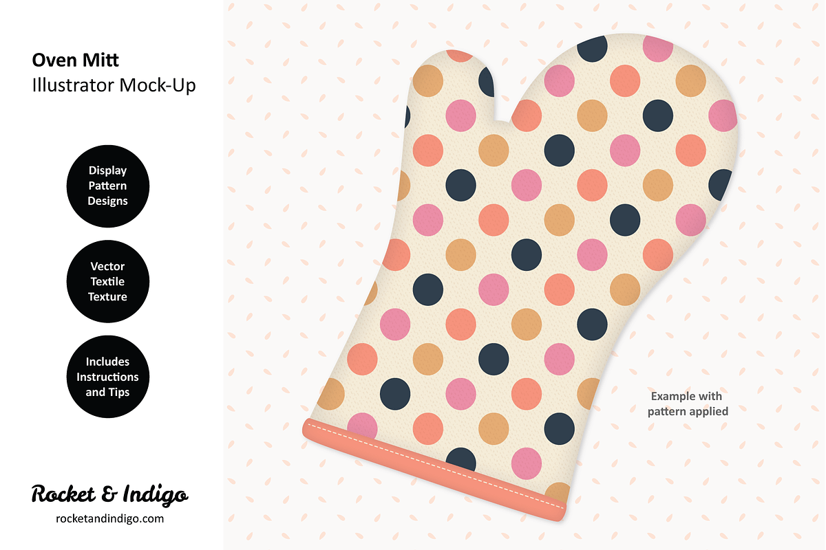 Oven Mitt Illustrator Mock-Up, a Product Mockup by Rocket & Indigo (Photo 1 of 2)