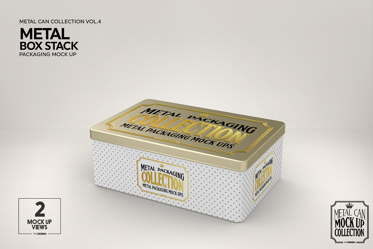 Metal Box Stack Packaging Mockup, a Cups & Container Mockup by INCDesign (Photo 2 of 8)