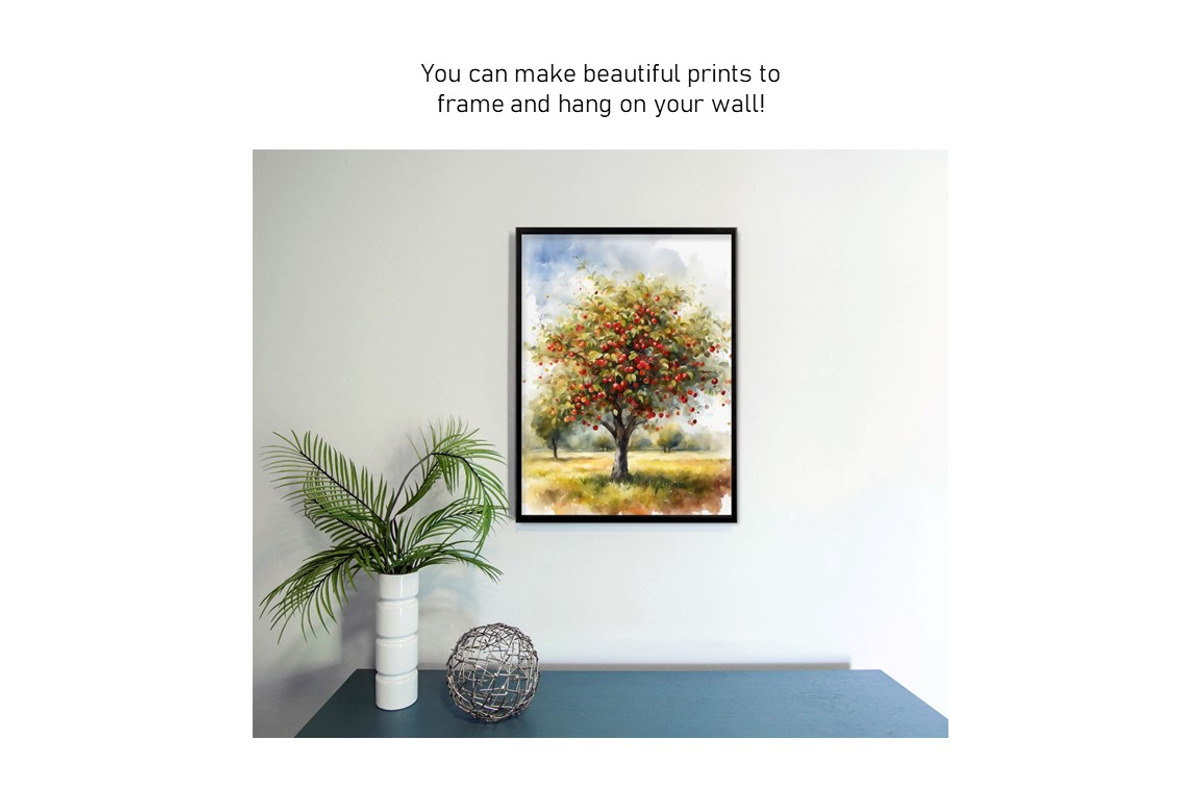 Watercolor Trees, Fruit Trees, Set 2, a Decorative Illustration by Kat's Artful Creations (Photo 8 of 9)