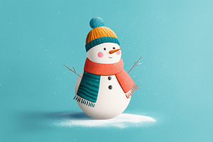 Cute snowman with orange and hat, a Holiday Photo by MistyDay