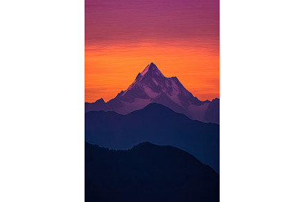 Silhouette of jagged mountain peaks, a Nature Photo by Neirfy