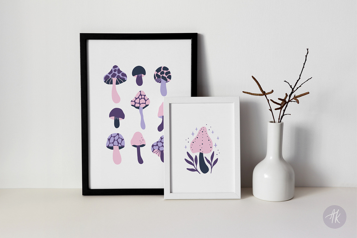 Mystical Mushrooms Clipart Set, an Object Graphic by Alena Koval (Photo 2 of 16)