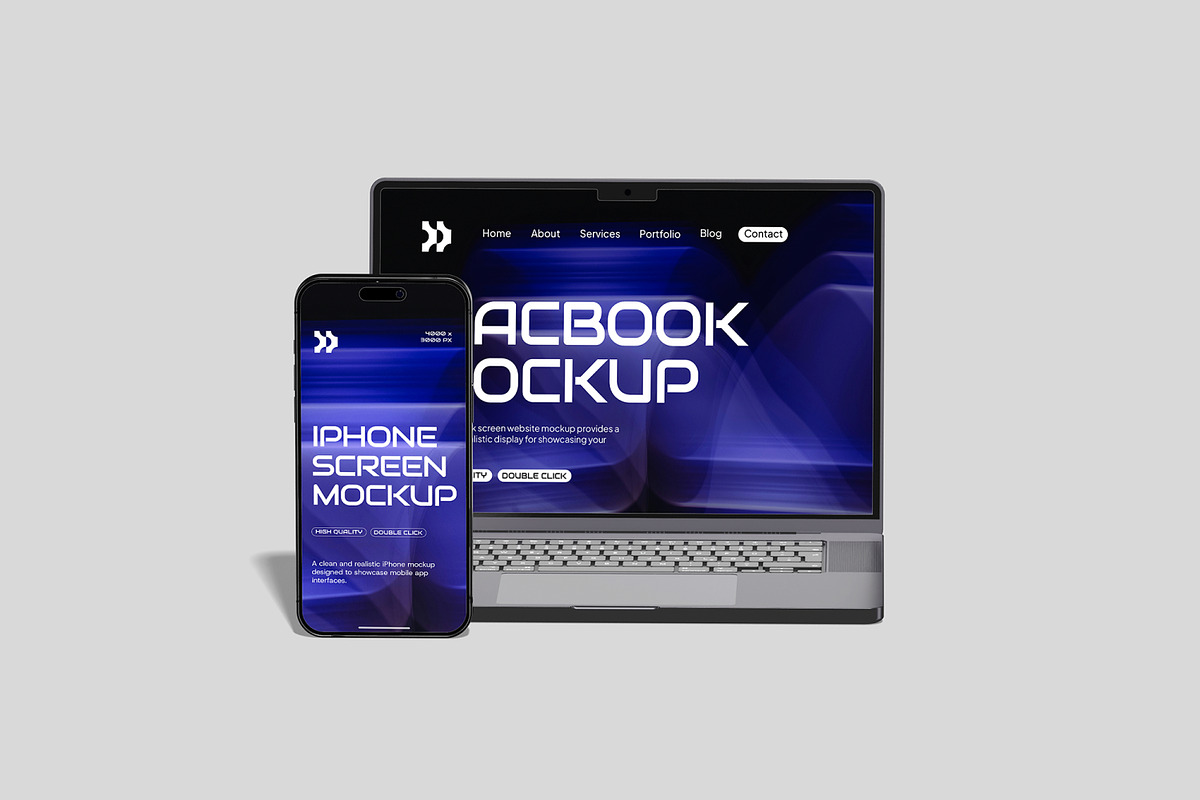 MacBook and iPhone Mockup, a Wearable Device Mockup by Unerispace (Photo 4 of 6)