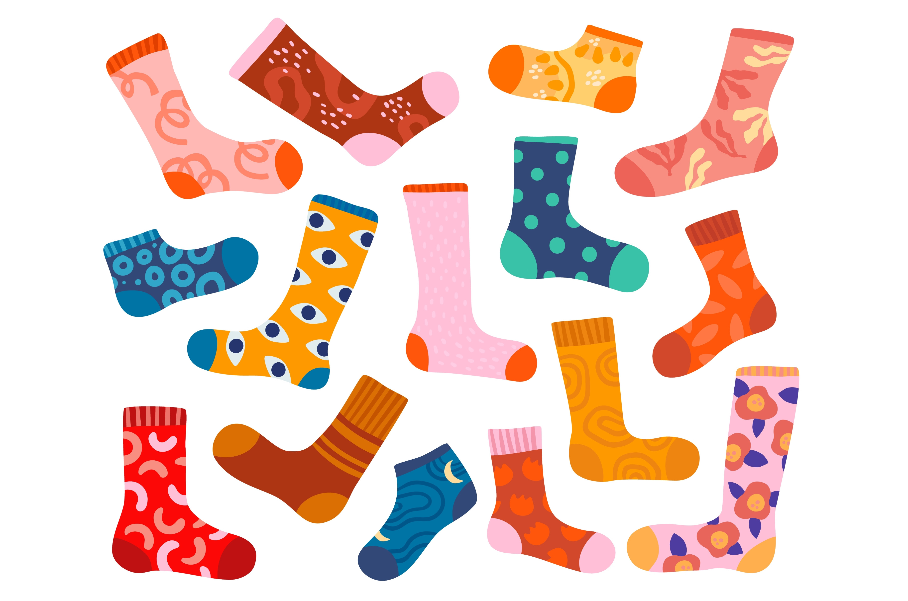 Bright stylish socks. Trendy designs, an Object Illustration by Vectorbuum
